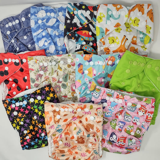 variety of cloth reusable diaper