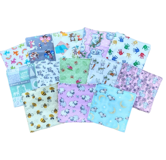 Spring Pastel Prints 3 Layer Burp Towels