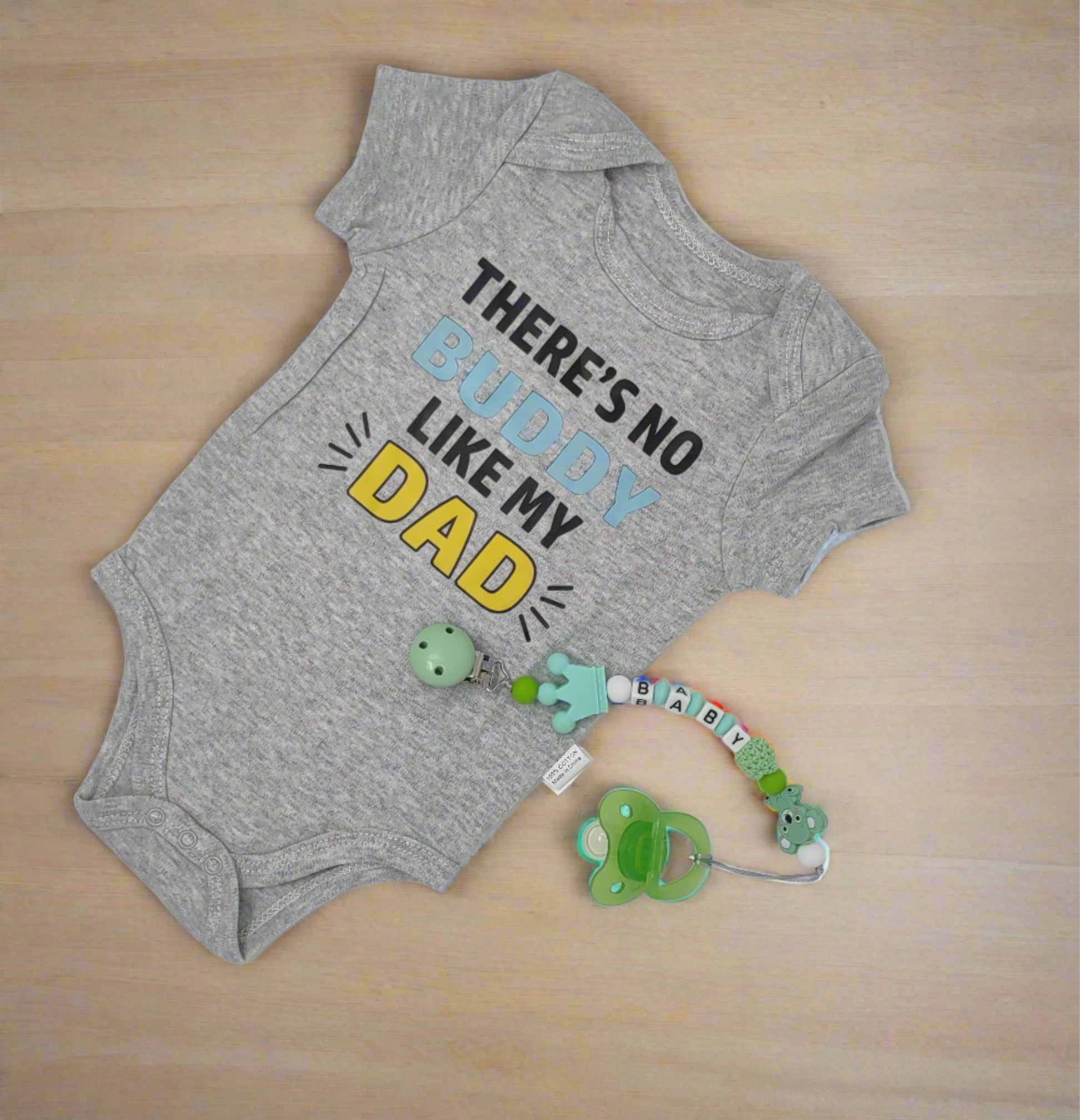 Dad's buddy grey infant bodysuit 