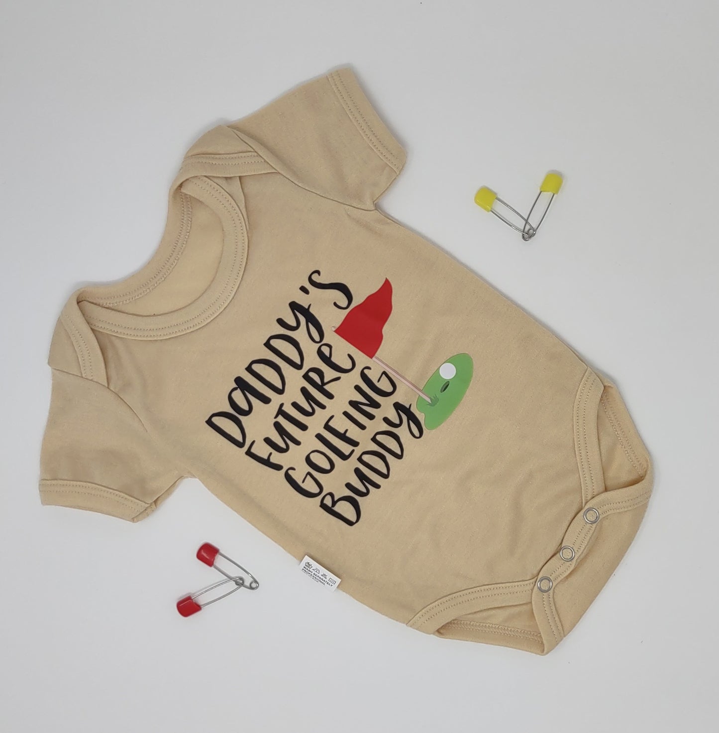 Daddy's future golfing buddy yellow infant bodysuit