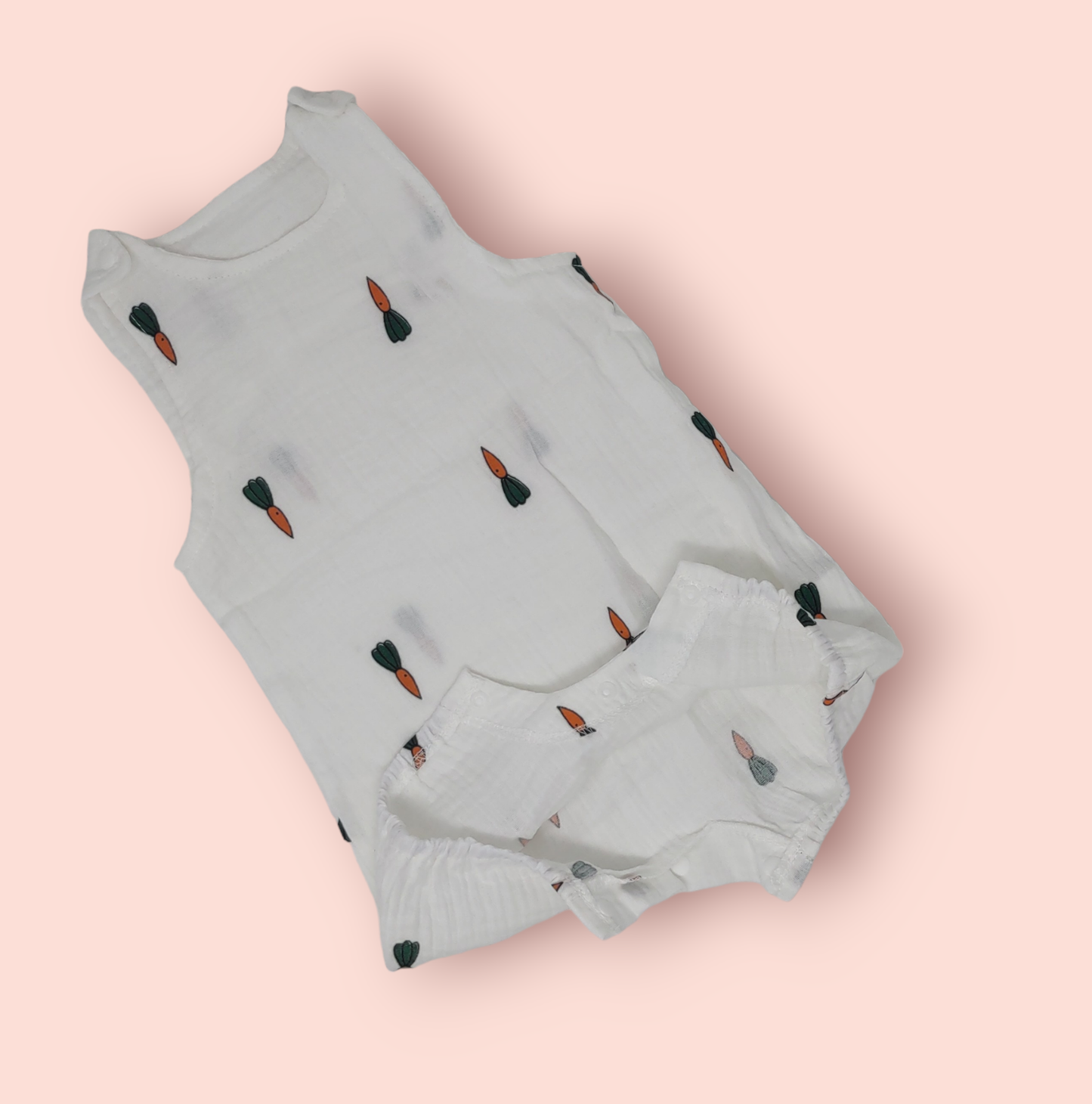 Infant Spring Romper with Carrots