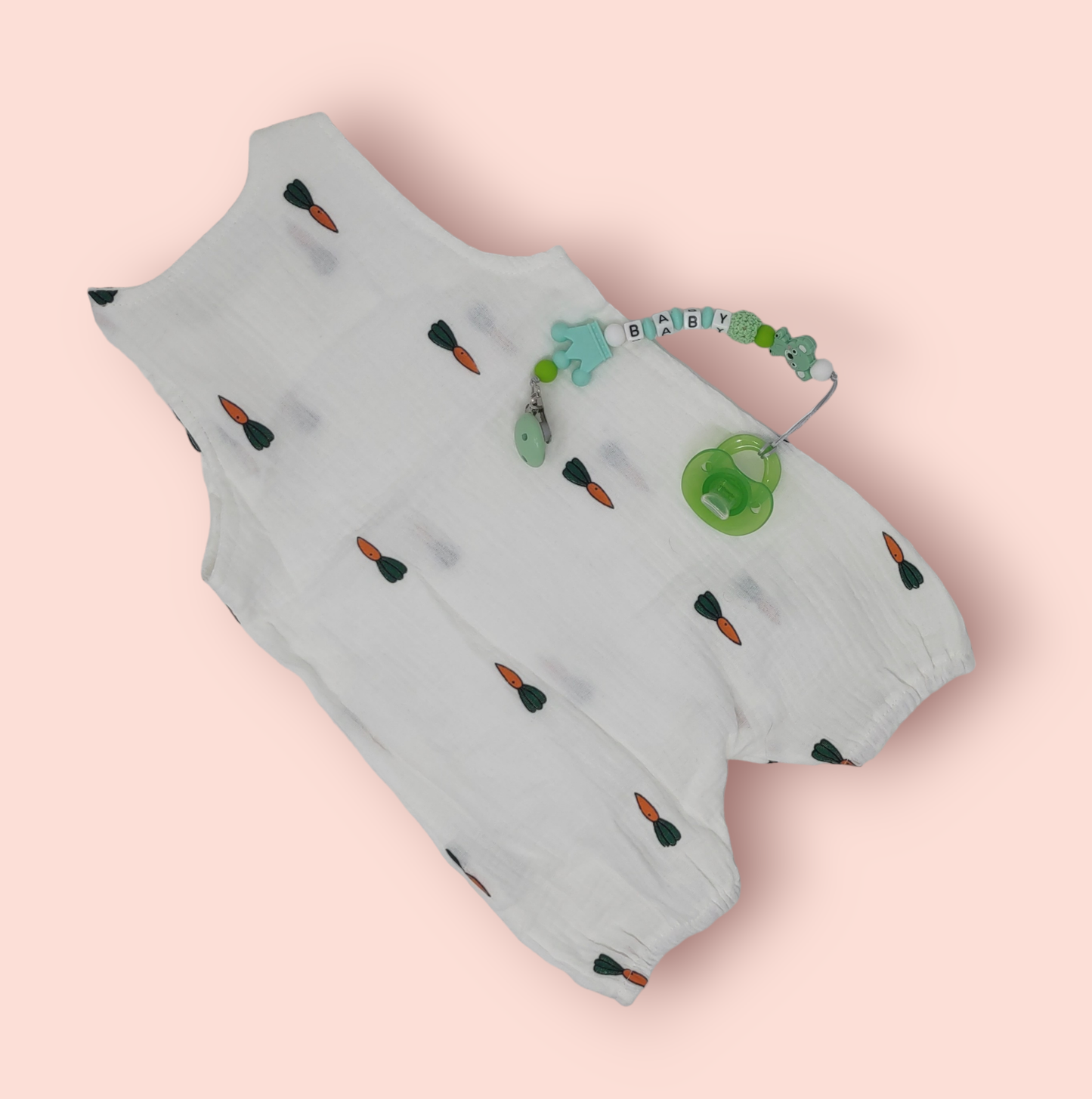 Infant Spring Romper with Carrots
