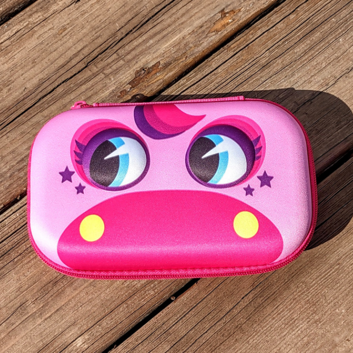 pink pony hard cover pencil case for school or medical supplies