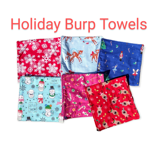 Christmas 3-layer Handmade Burp Towel